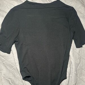 Naked Wardrobe thong mock neck short sleeve bodysuit